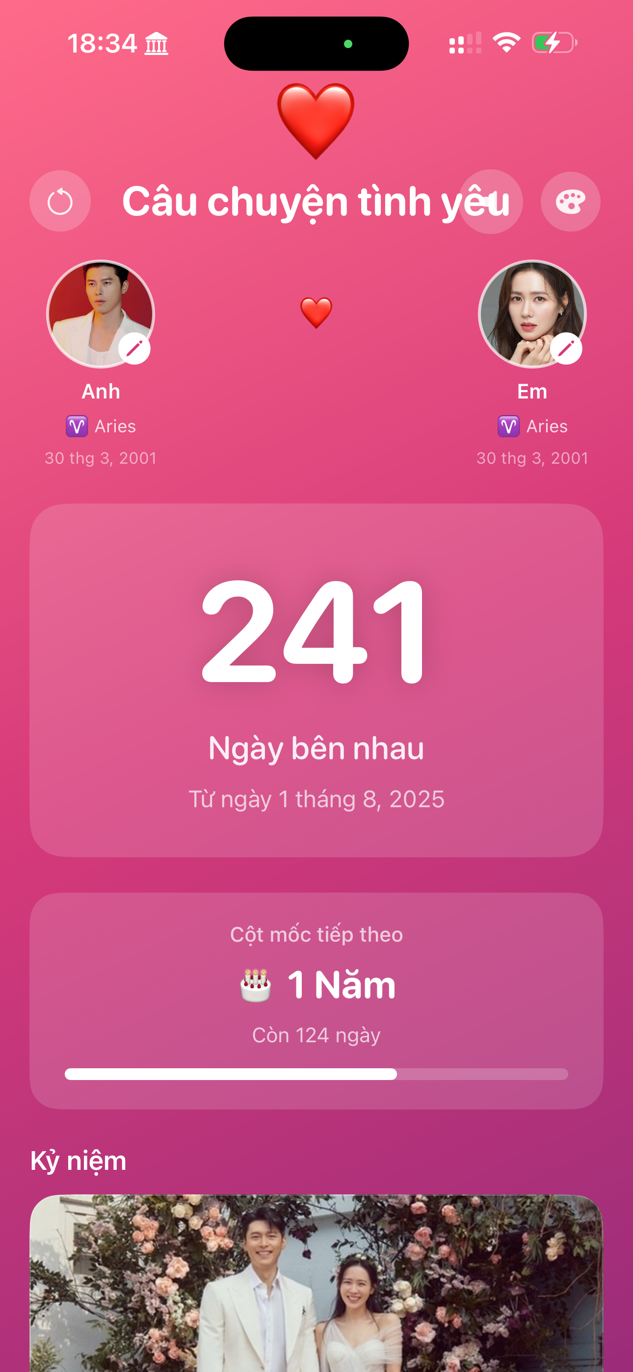 LoveTik: Love Counter - Home Screen
